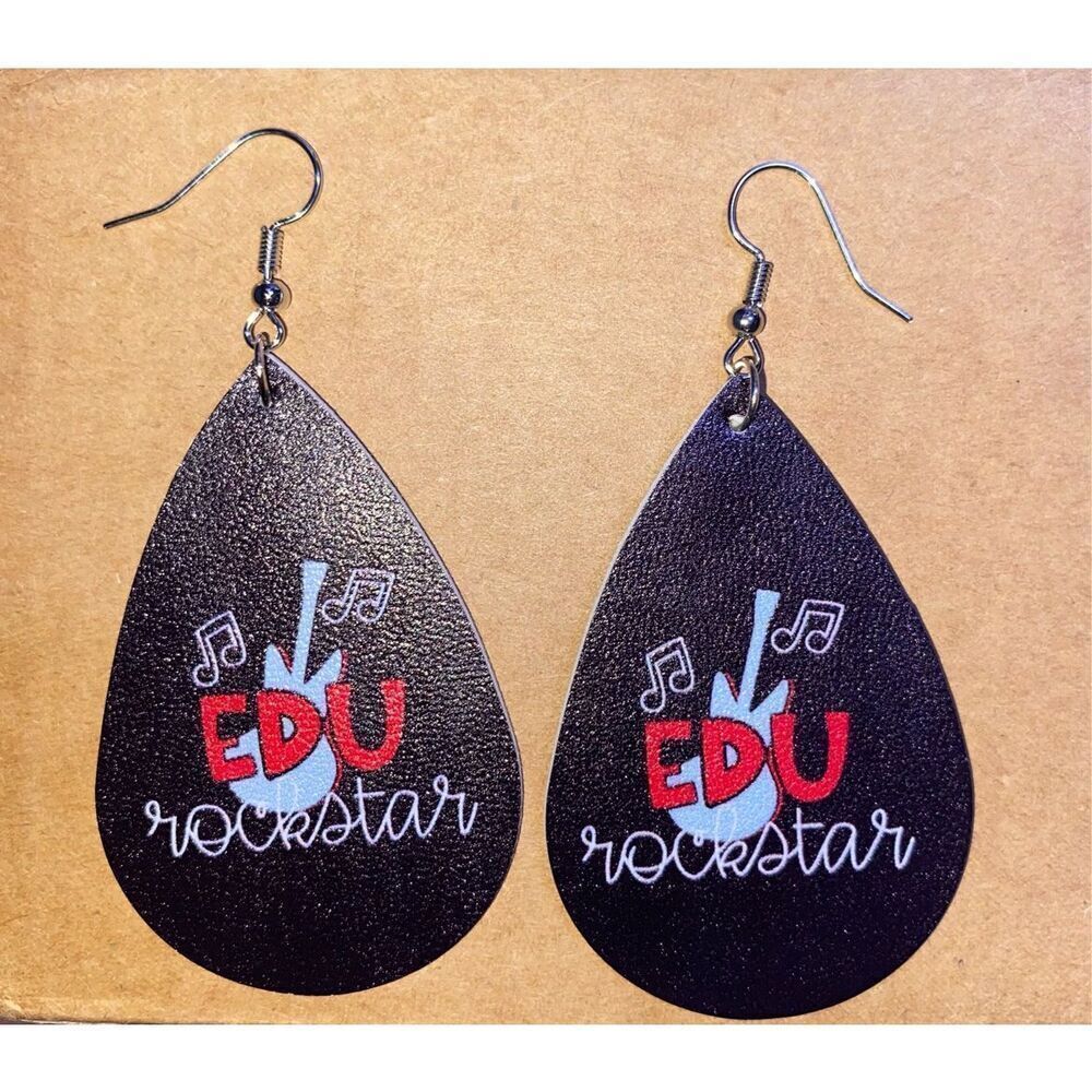 ☀️3/$9☀️ Edu Rockstar Teacher Earrings